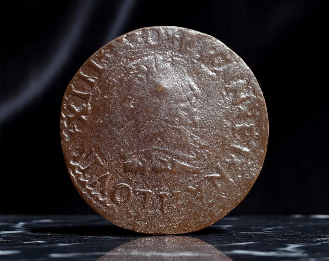 FRANCE: Louis XIII - Royalist Siege Coinage "Dovble de Liard", ca. 1639, 19mm (1 of 2)