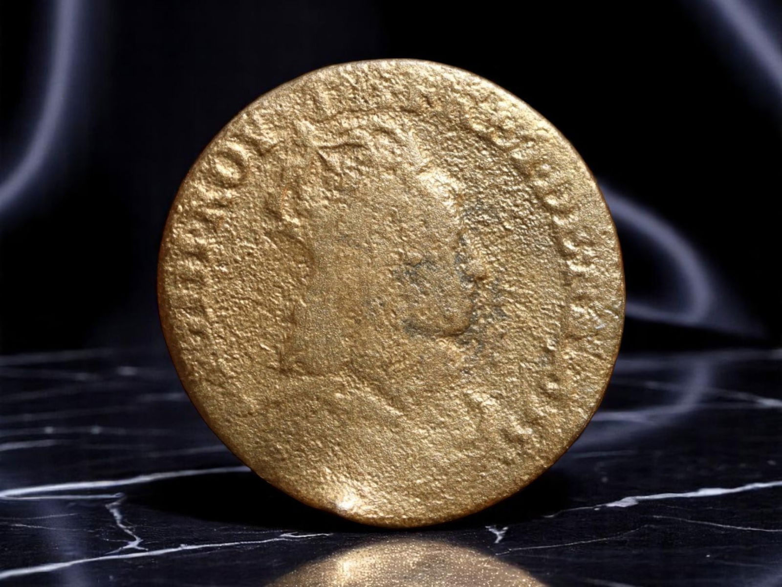 FRANCE: King Louis XIV - Sovereign Authority Copper Liard Coin, circa 17th Century, 21mm (1 of 2)