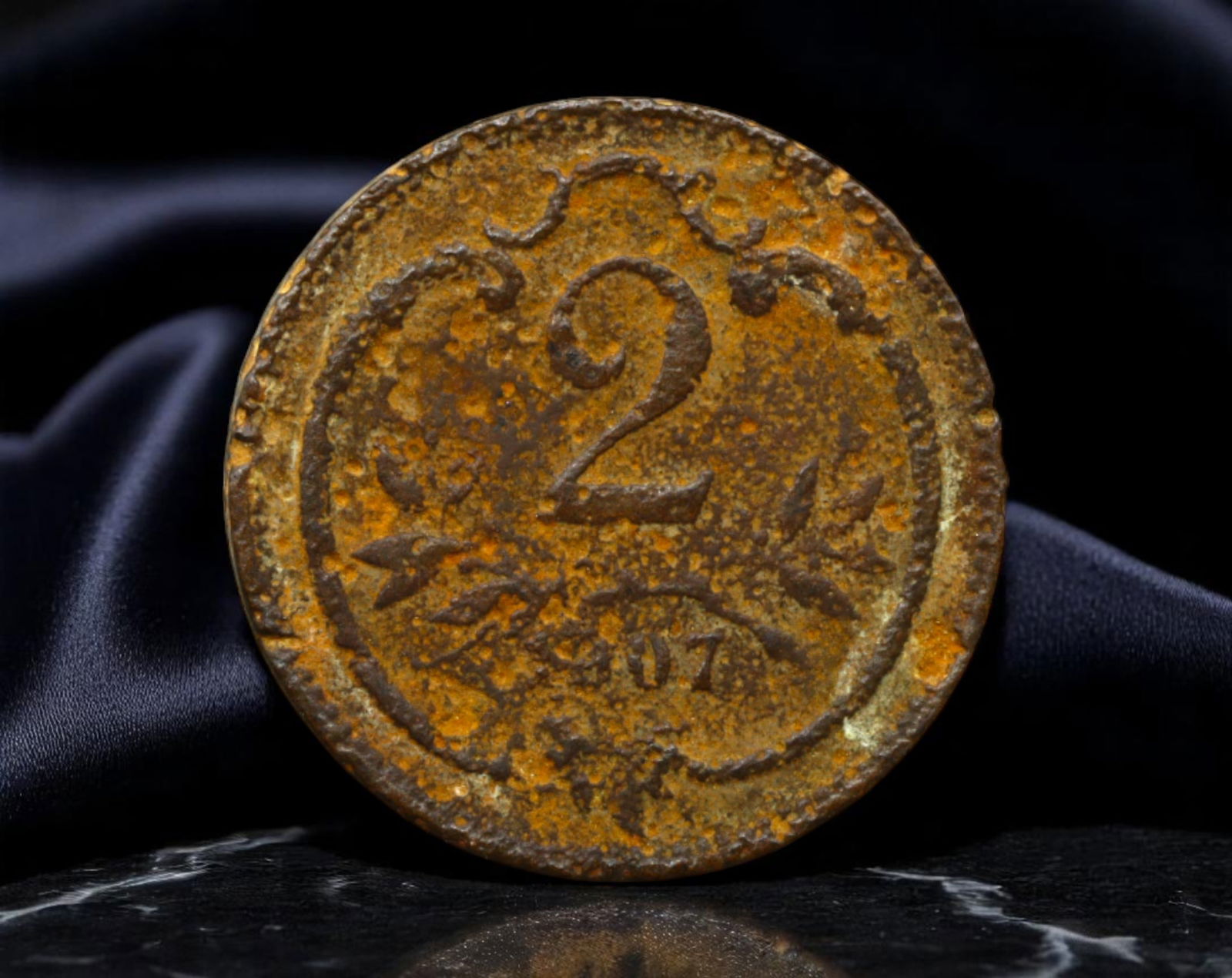 AUSTRIA: Franz Joseph I - Imperial Authority 2 Heller Coin, 1907, 19mm (1 of 2)