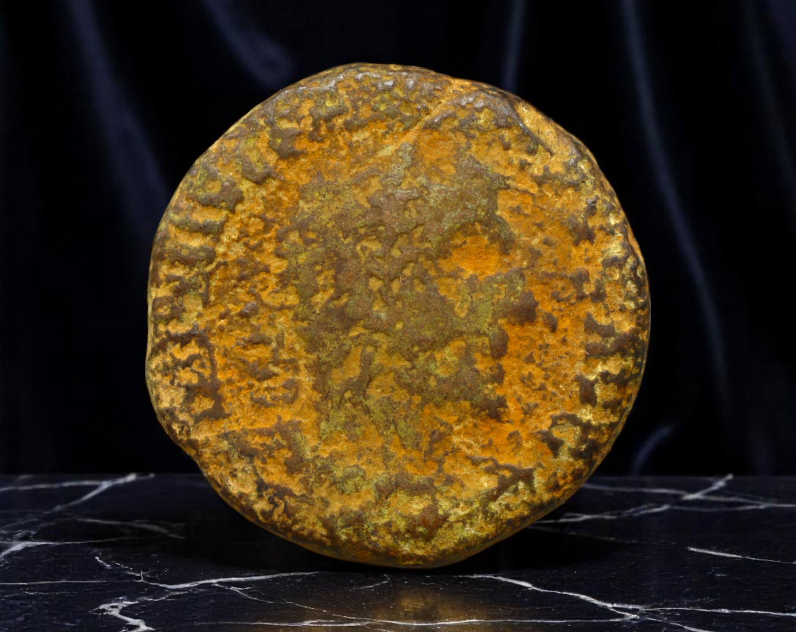 ROMAN PROVINCIAL: Imperial Rome - Provincial AE Coin, ca. 2nd-3rd Century CE, 28mm: Veiled beneath a rich patina of centuries-old oxidation, this Roman Provincial bronze coin endures as a testament to imperial outreach and localized governance. Though worn beyond legibility, its mass