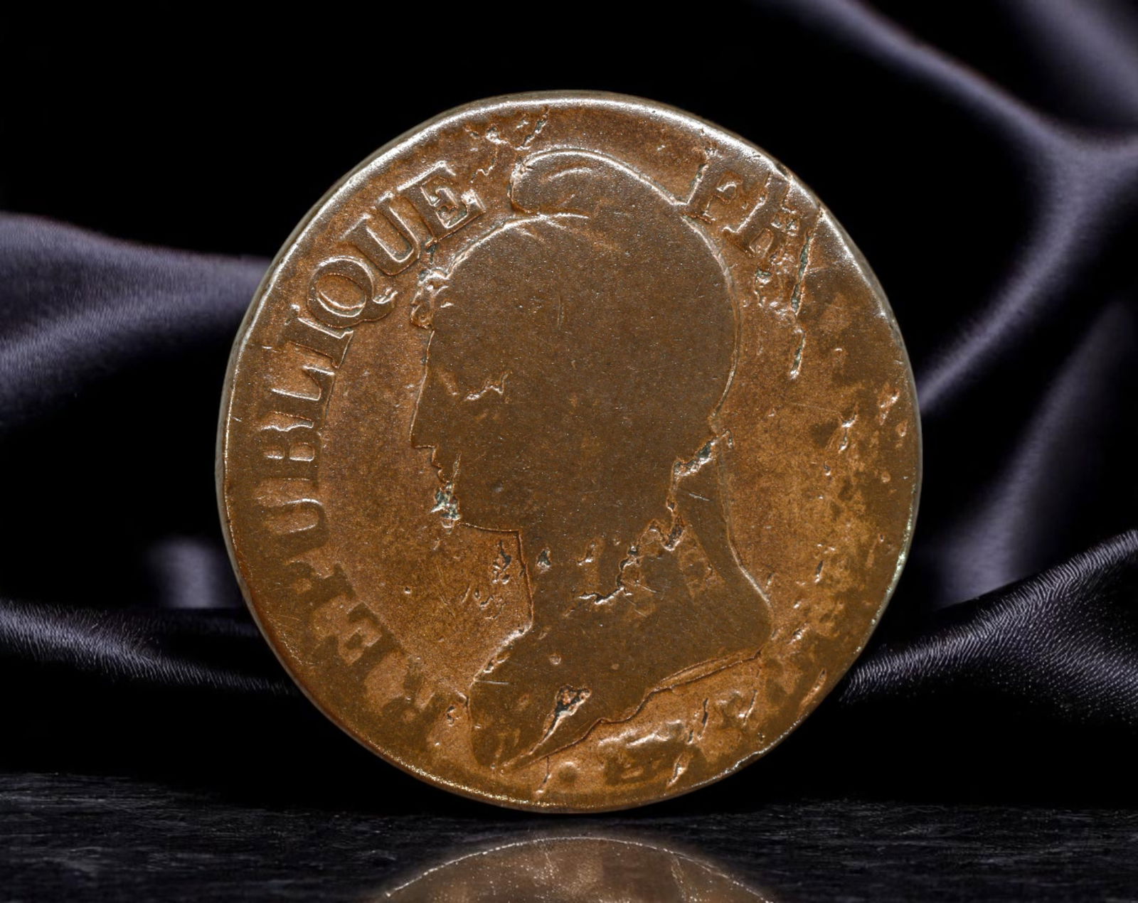 FRANCE: Revolutionary Liberty - 5 Centimes Coin, Year 8 (1799-1800) Strasbourg Mint "AA", 27mm: Struck amidst the fervor of France's radical reinvention, this 5 Centimes coin from Year 8 of the Revolutionary Calendar (1799-1800) embodies the symbolic ethos of liberty over monarchy. The obverse f