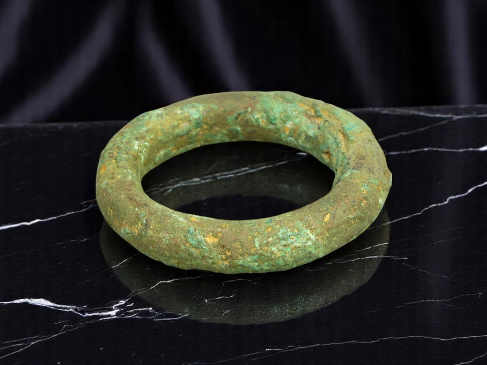 PROTO-CELTIC Ring Currency - Thick Forged Bronze Ring, Solid Form with Rough Casting (3.2 cm) (1 of 2)