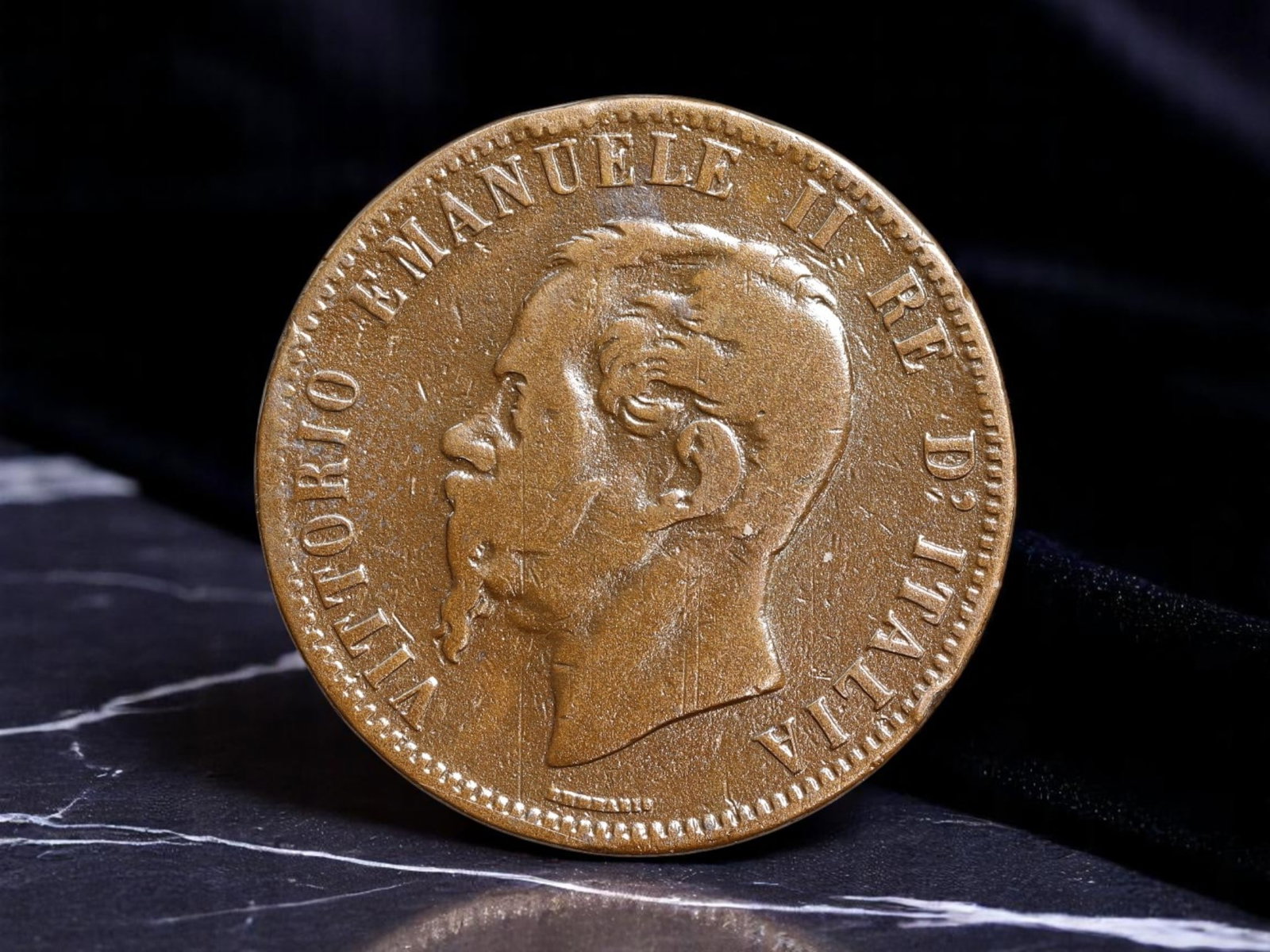 ITALY: Vittorio Emanuele II - Unification Heritage 10 Centesimi Coin, 1867 H Birmingham Mint, 30mm (1 of 2)