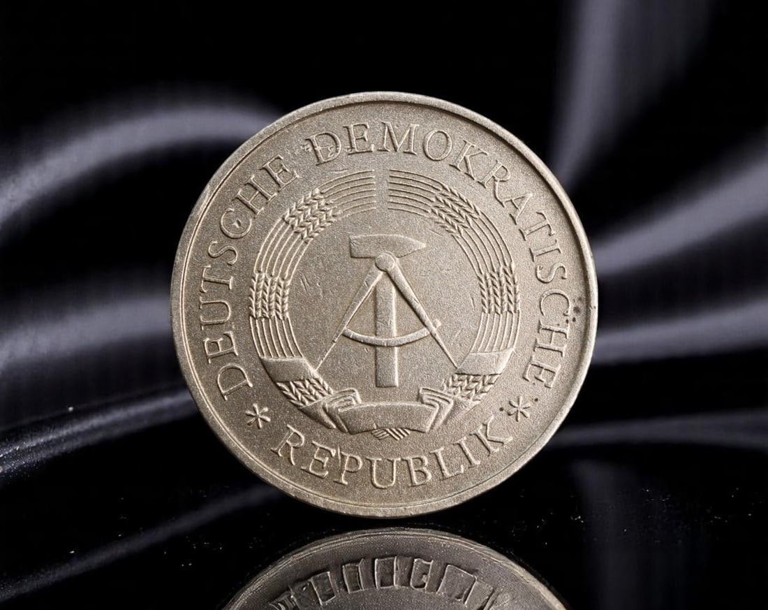 EAST GERMANY: Socialist Milestone - 20 Years DDR 5 Mark Coin, 1969, 28mm (1 of 2)