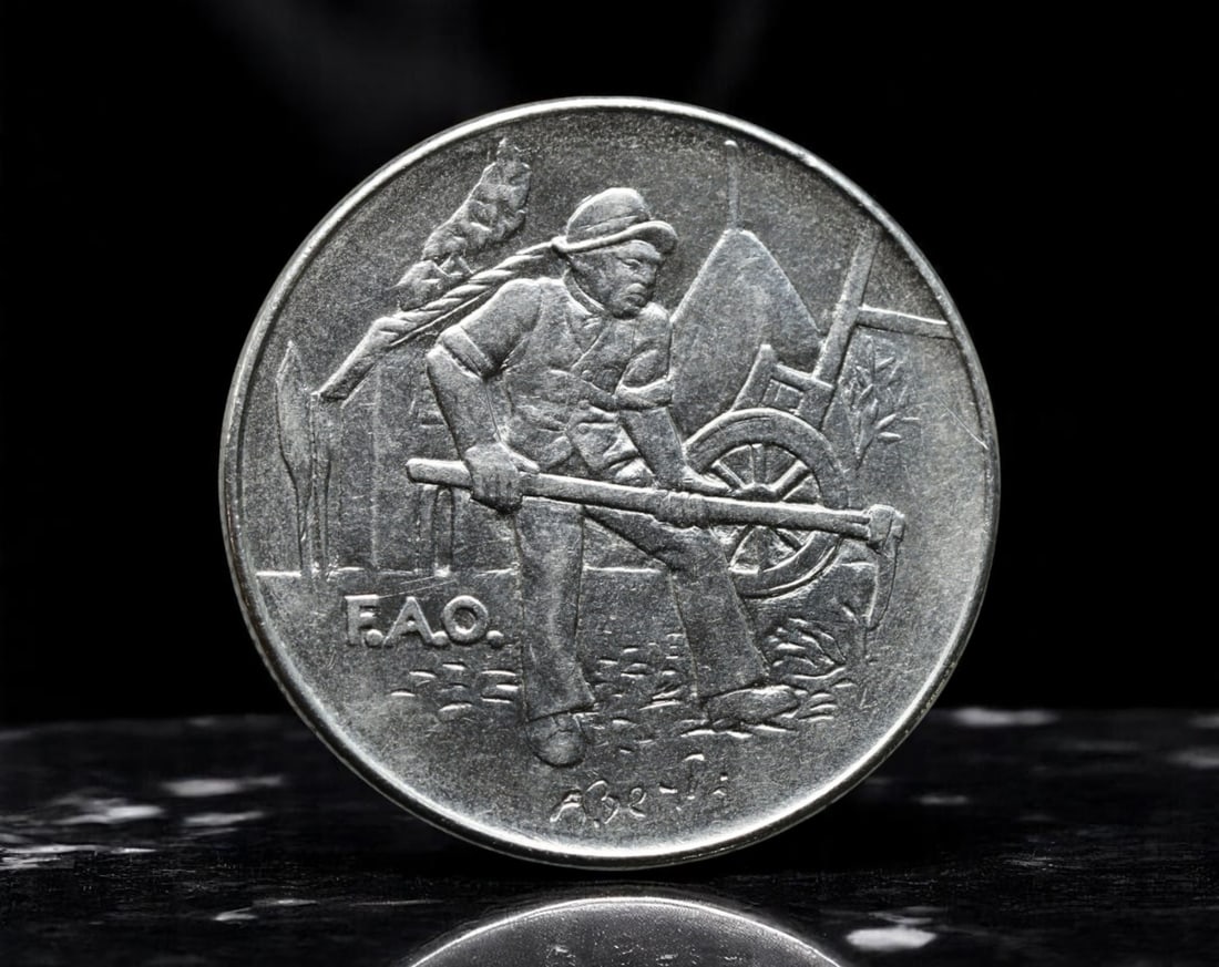 SAN MARINO: Agricultural Labor - FAO Thematic 100 Lire Coin, 1978, 27mm (1 of 2)