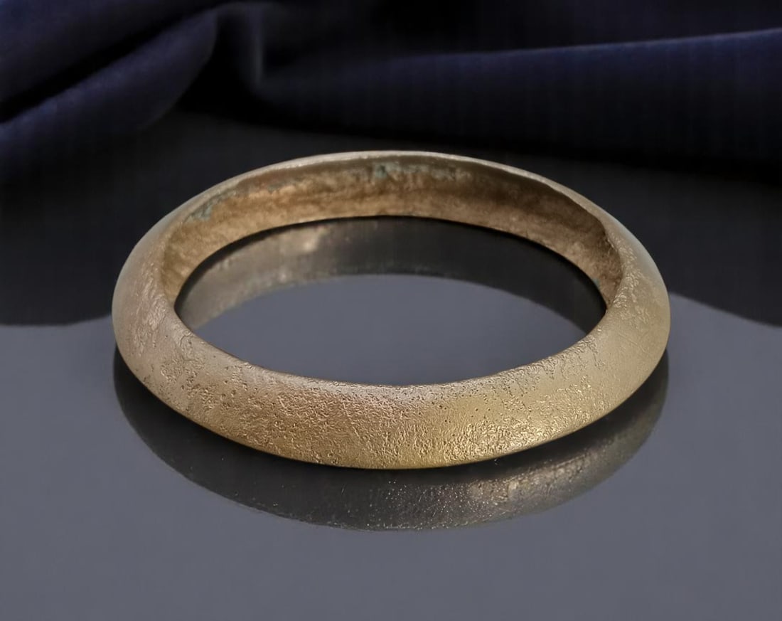 ANTIQUE: Ancient Bronze Bracelet - Smooth Domed Band, Subtle Tactile Patina (9cm, 65g) (1 of 3)