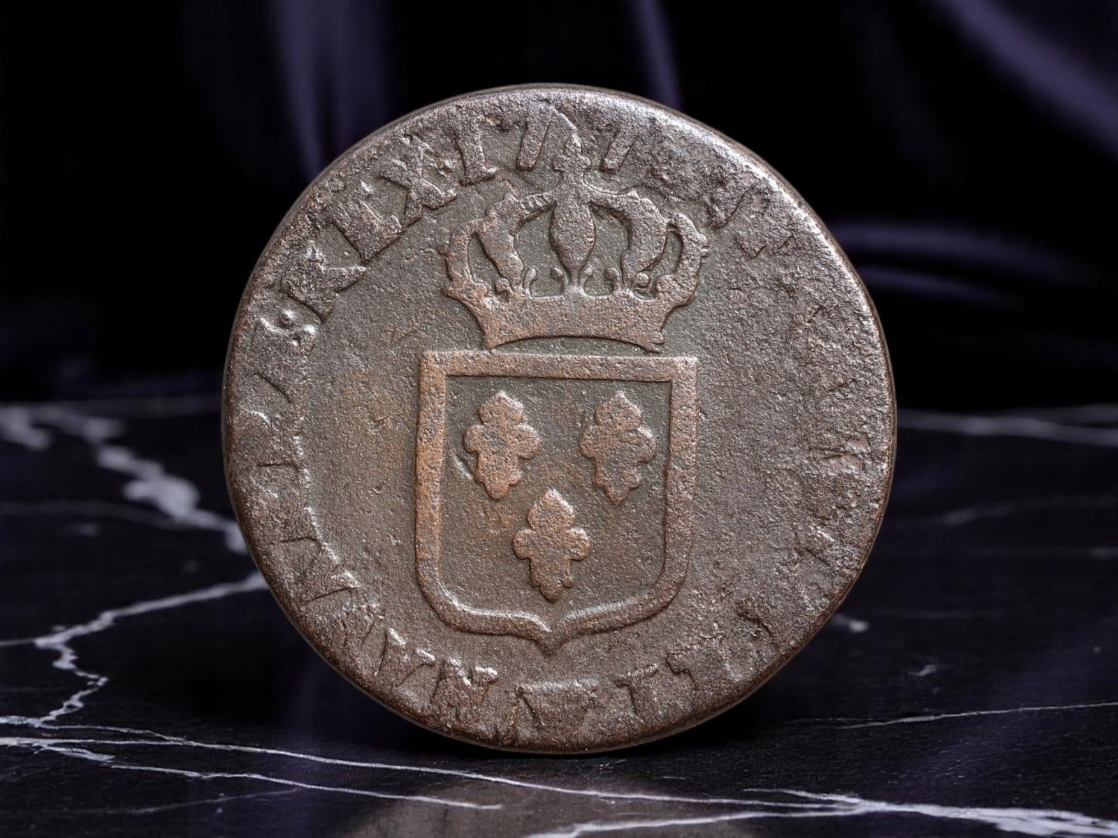FRANCE: Louis XVI - Royal Arms Constitutional Sol Coin, 1791 A Paris Mint, 28mm: Issued at the threshold of revolution, this 1791 copper Sol embodies the twilight of Bourbon absolutism and the charged atmosphere of constitutional transition. The obverse bears the laureate profile 