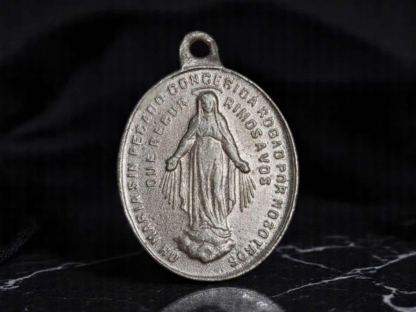 SPAIN: Spanish Miraculous Medal of the Immaculate Conception, ca. Mid-20th Century, 23mm (1 of 2)