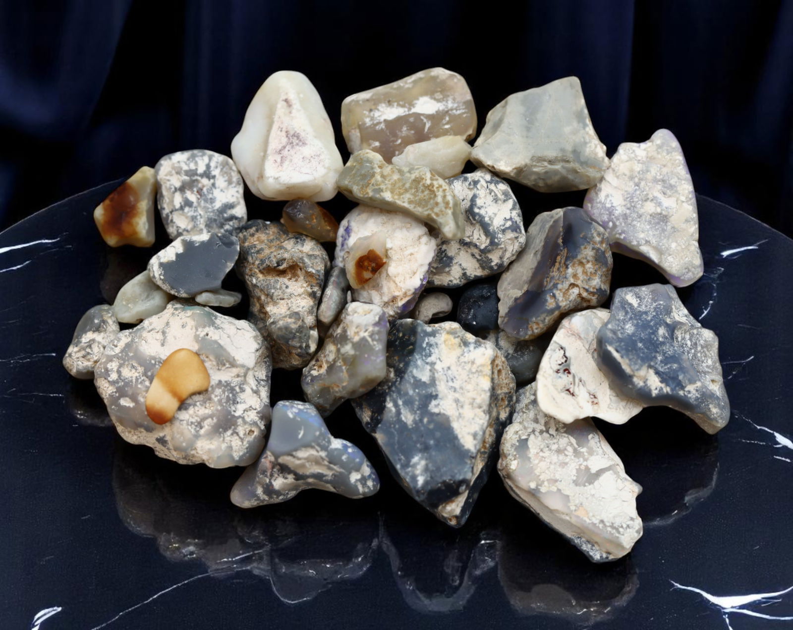 LIGHTNING RIDGE: Crystal Opal Rough Specimen Lot - Natural Form Matrix Selection (Avg. 10-20mm) (1 of 1)