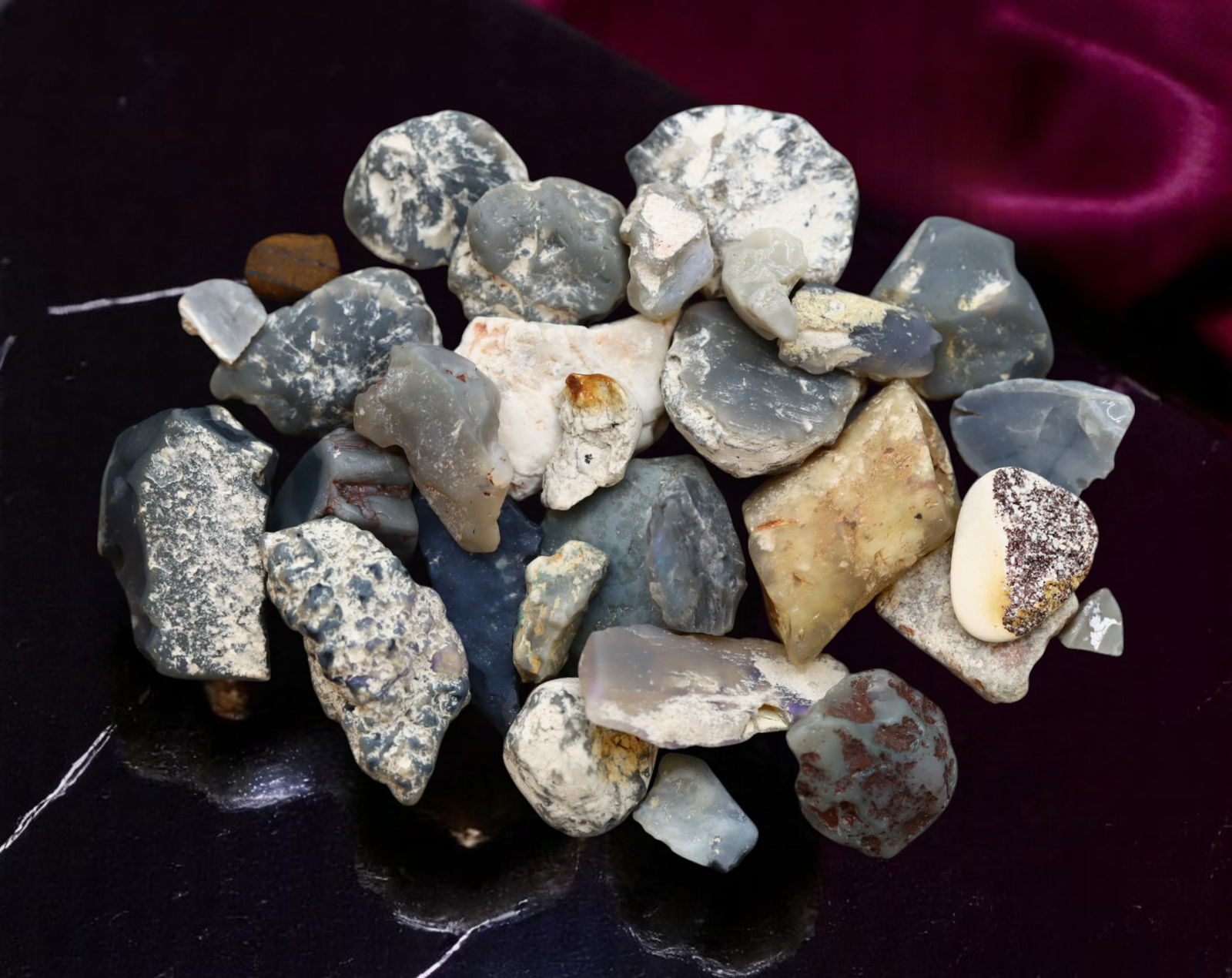 LIGHTNING RIDGE: Crystal Opal Rough Specimen Lot - Natural Form Matrix Selection (Avg. 10-20mm) (1 of 1)