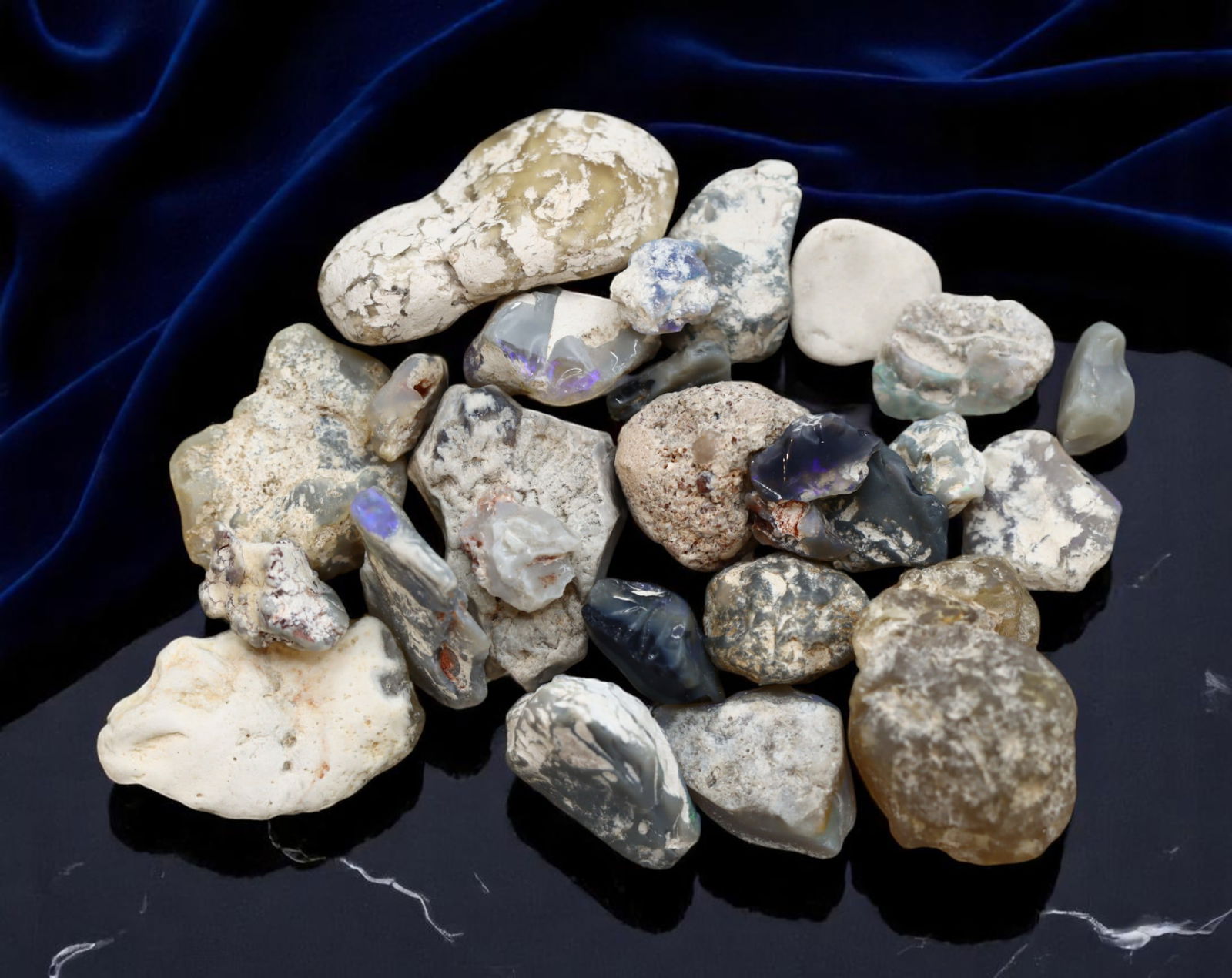 LIGHTNING RIDGE: Crystal Opal Rough Specimen Lot - Natural Form Matrix Selection (Avg. 10-20mm) (1 of 1)