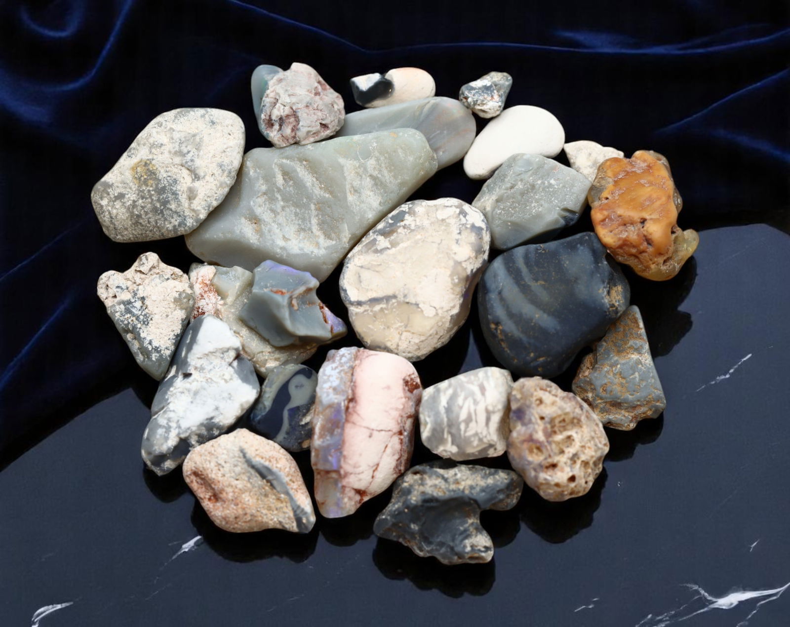 LIGHTNING RIDGE: Crystal Opal Rough Specimen Lot - Natural Form Matrix Selection (Avg. 10-20mm) (1 of 1)