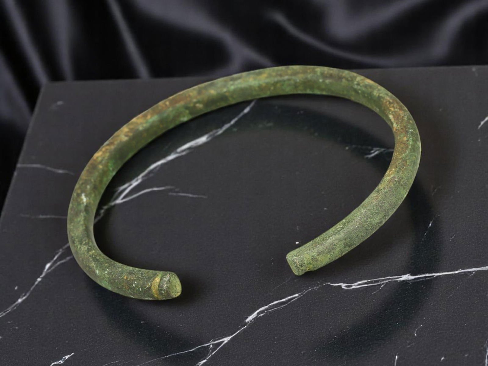 CELTIC PROTO-CURRENCY Ring Bracelet - Domed Terminal Accent, Trade-Worn Surface (6.5 cm) (1 of 1)