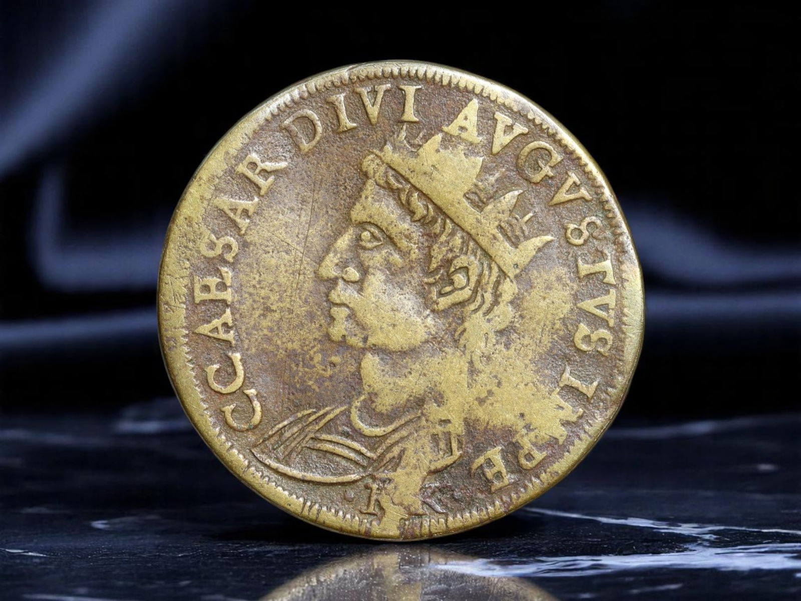 ITALY: Imperial Revival - Augustus Caesar Commemorative Medallic Jeton, circa 17th-18th Century, (1 of 2)