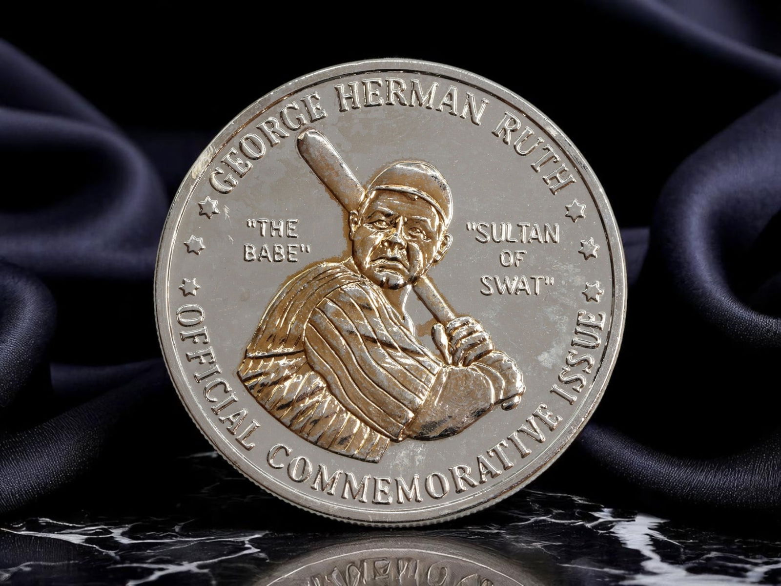 UNITED STATES: Babe Ruth - Sultan of Swat Commemorative Coin, ND (c. late 20th c.), 38mm (1 of 2)