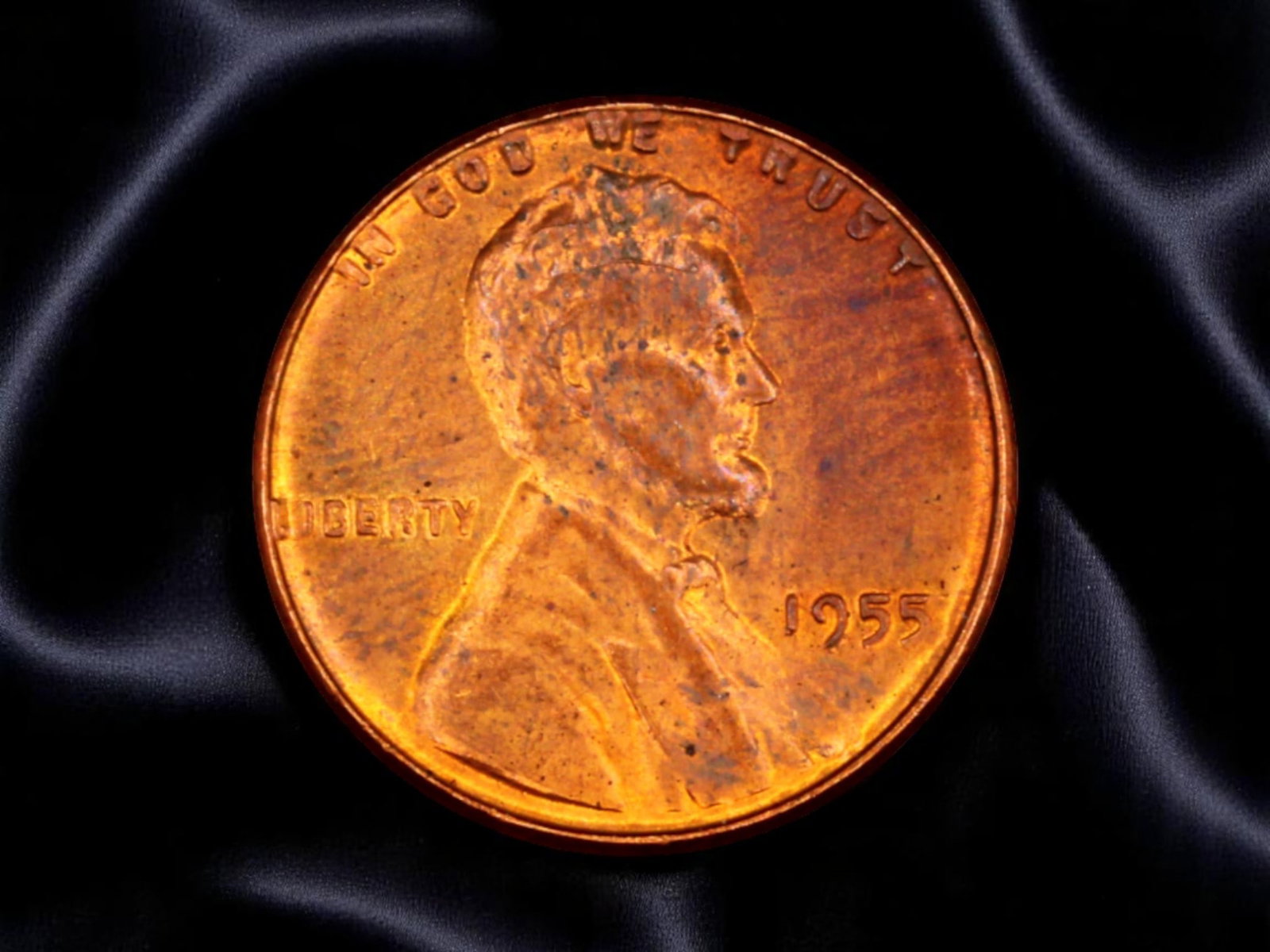 UNITED STATES: Lincoln Wheat Ears - Liberty & Union One Cent Coin, 1955, 18.9mm (1 of 2)