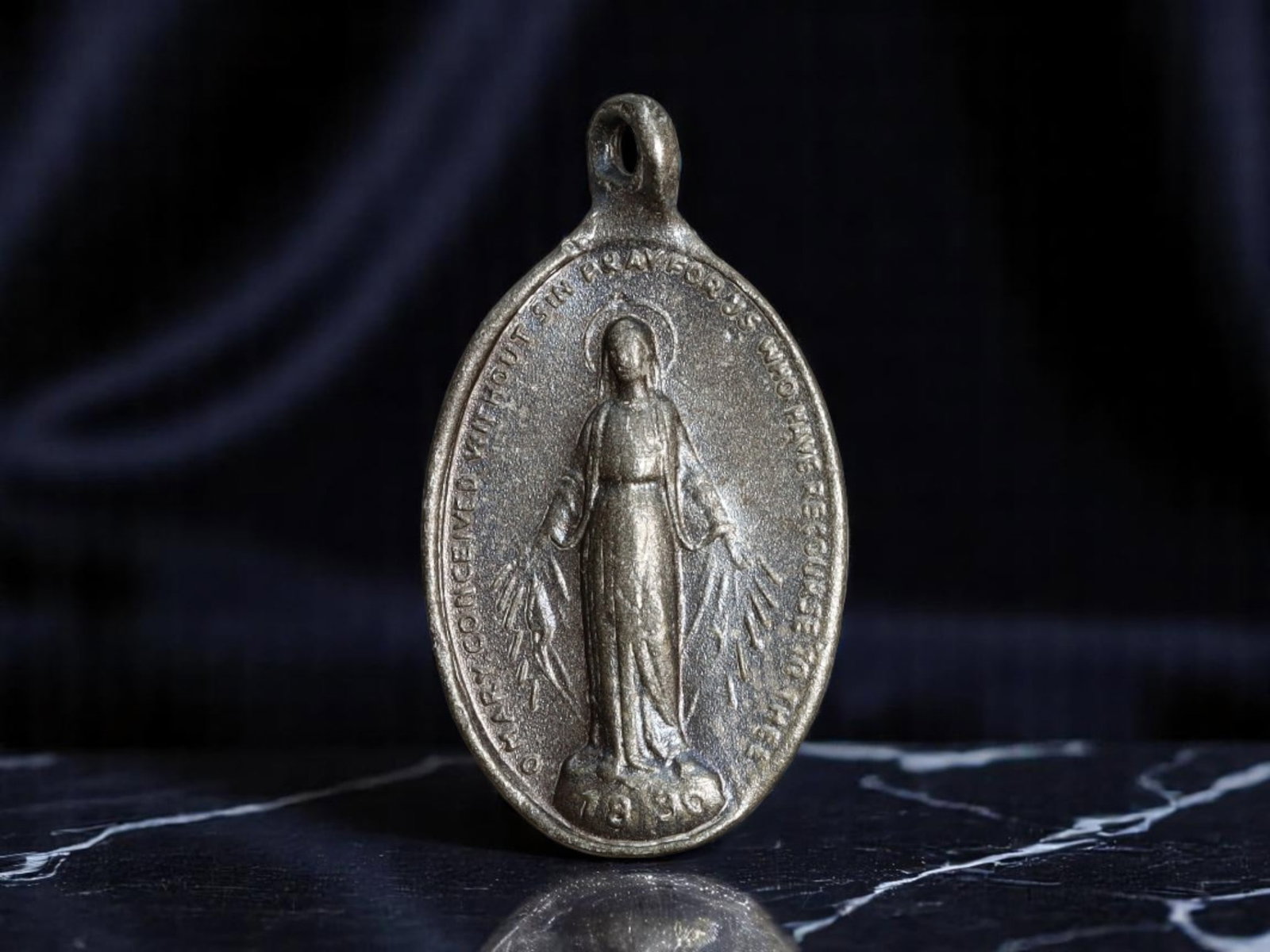 FRANCE: Immaculate Conception - Miraculous Medal Devotional Medal, 1830 Paris Mint, 22mm: First struck in 1832 following Saint Catherine Laboure's visions at Rue du Bac in Paris, this 22mm devotional medal-popularly known as the Miraculous Medal-represents one of the most enduring symbols 