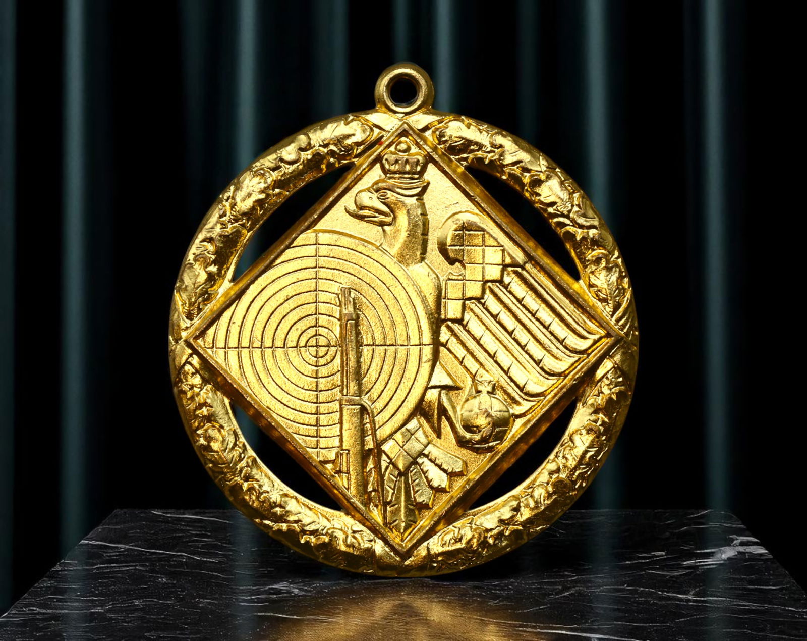 GERMANY: Marksmanship Excellence - Crowned Eagle Target Award Medal, 1980, 47mm (1 of 2)