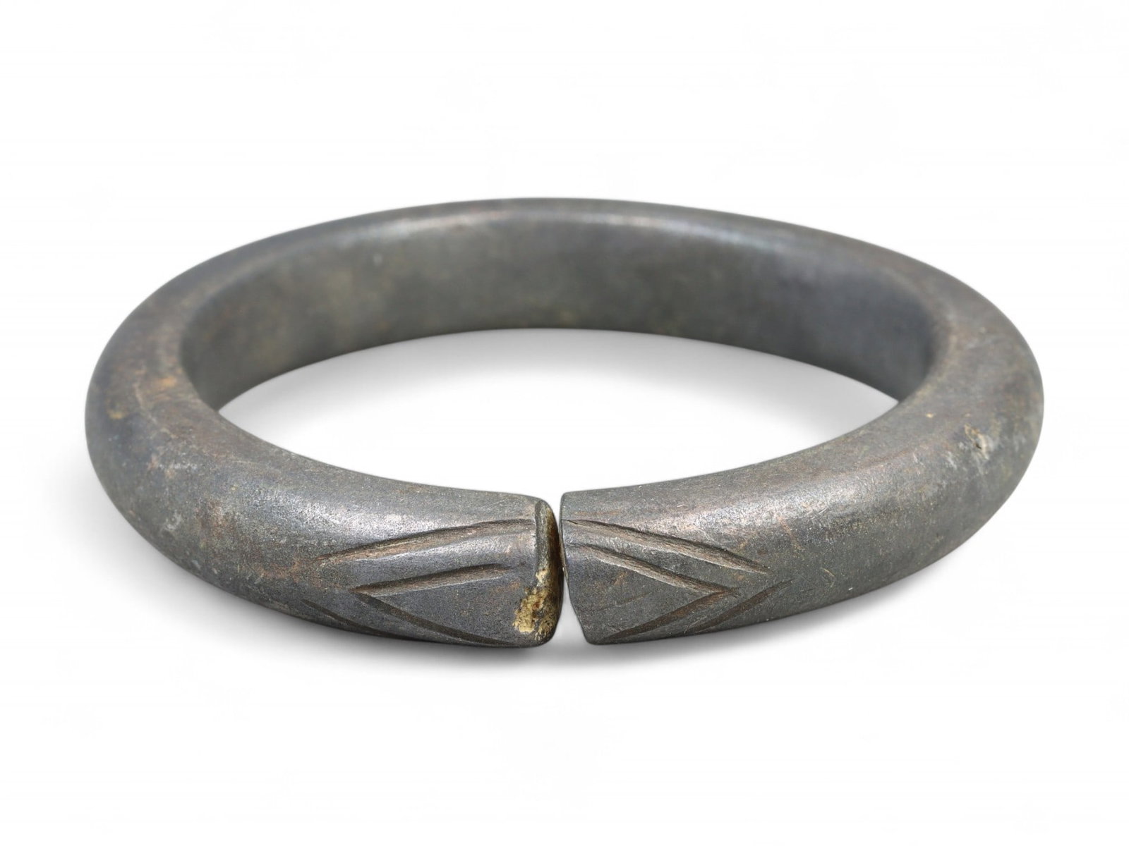 Ancient Celtic Chevron-Motif Heavy Bronze Authority Bracelet, c. 2nd-1st Century BCE (1 of 2)