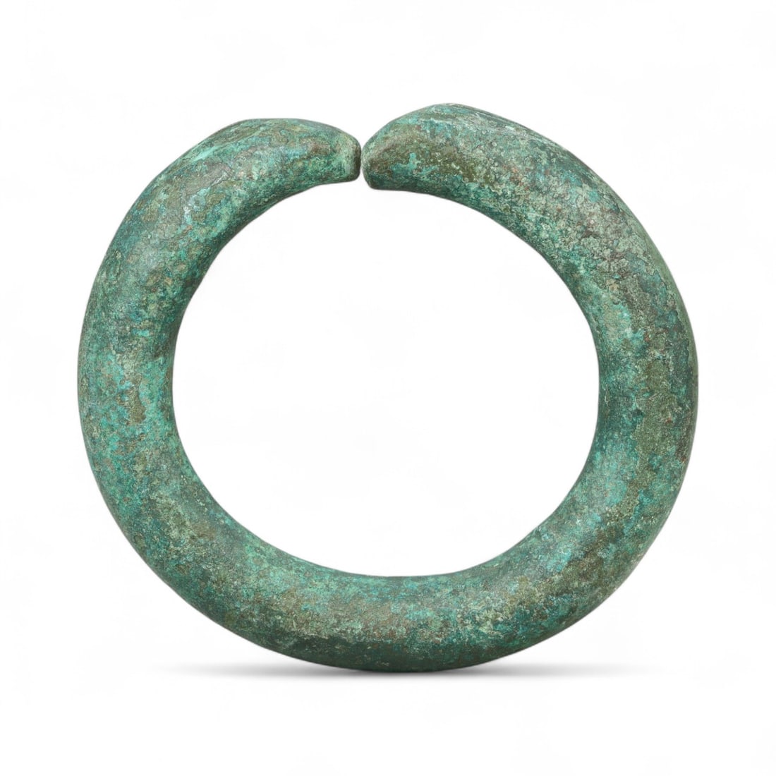 Ancient Celtic Clasped Hand Symbolic Trade Bracelet, Bronze Proto-Currency Torque, c. 800-500 BCE (1 of 2)