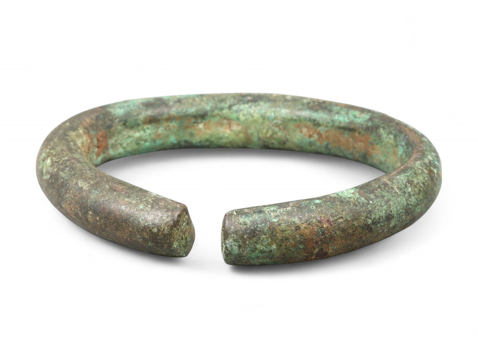 Ancient Celtic Bronze Open-Ended Trade Bracelet, Hefty Ritual Torque, c. 800-500 BCE (1 of 2)
