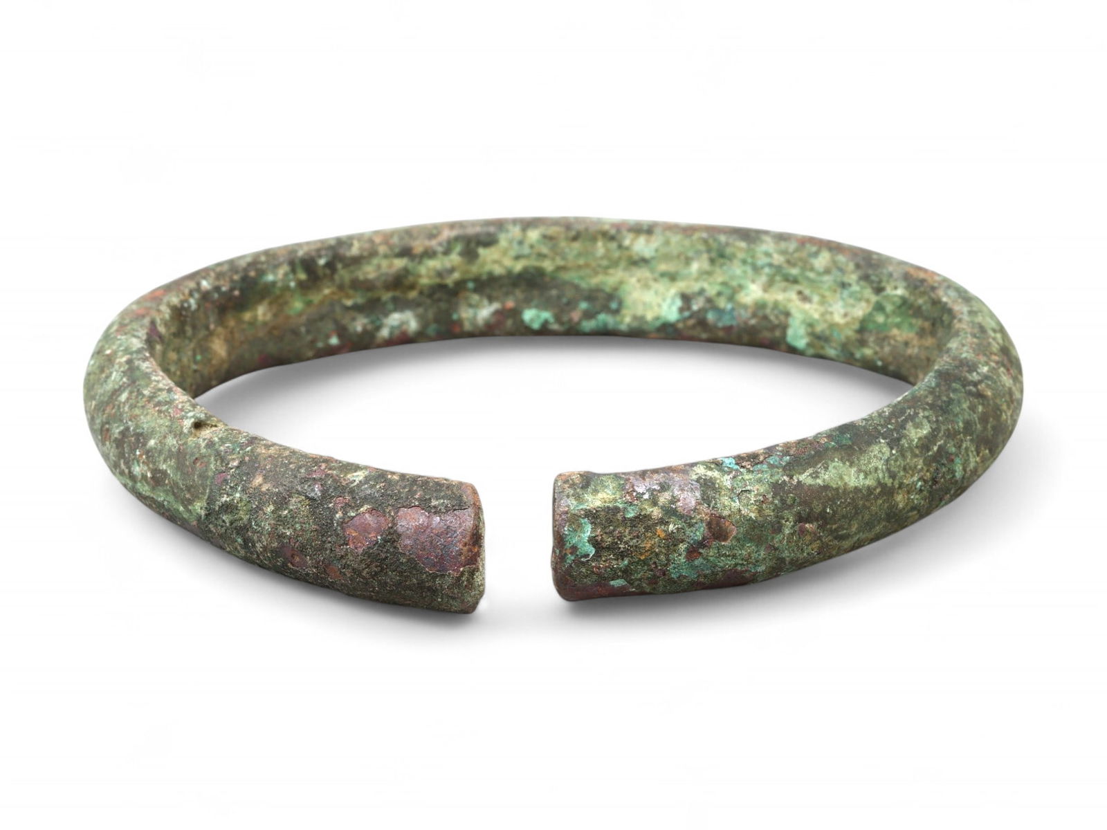 Ancient Celtic Bronze Open-Ended Trade Bracelet, Ritual Proto-Currency Torque, c. 800-500 BCE (1 of 2)
