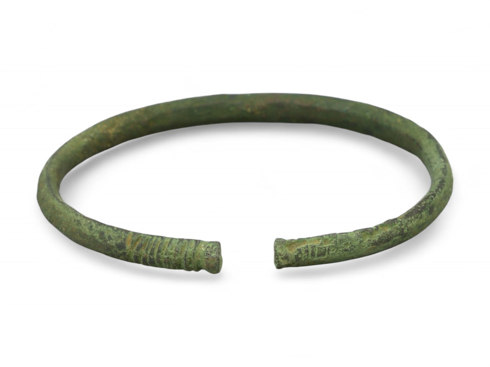 Ancient Celtic Tribal Linear Grooved Bronze Bracelet, c. 5th-3rd Century BCE (1 of 2)
