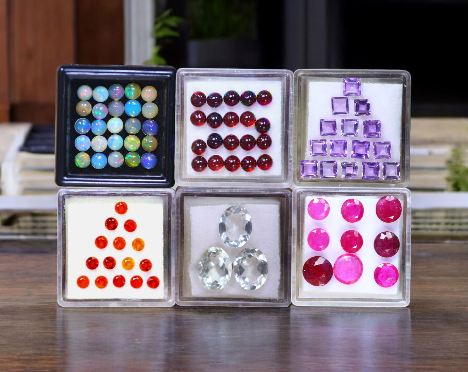 Temple Spectrum - Ruby, Opal, Rhodolite, Hessonite, Green Amethyst, and Amethyst Collection (1 of 1)