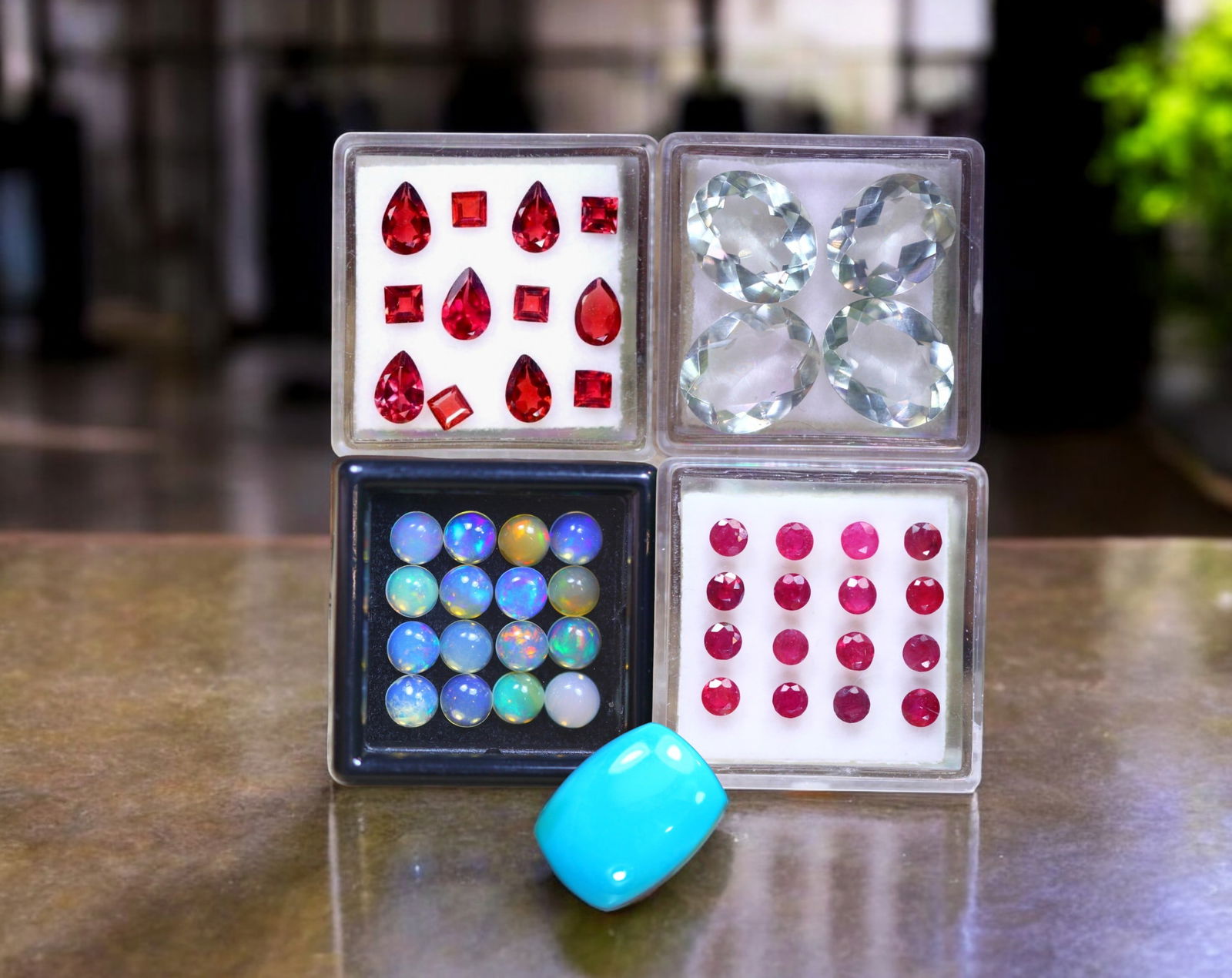 Desert Prism - Ruby, Almandite Garnet, Green Amethyst, Opal, and Arizona Turquoise Collection (1 of 1)