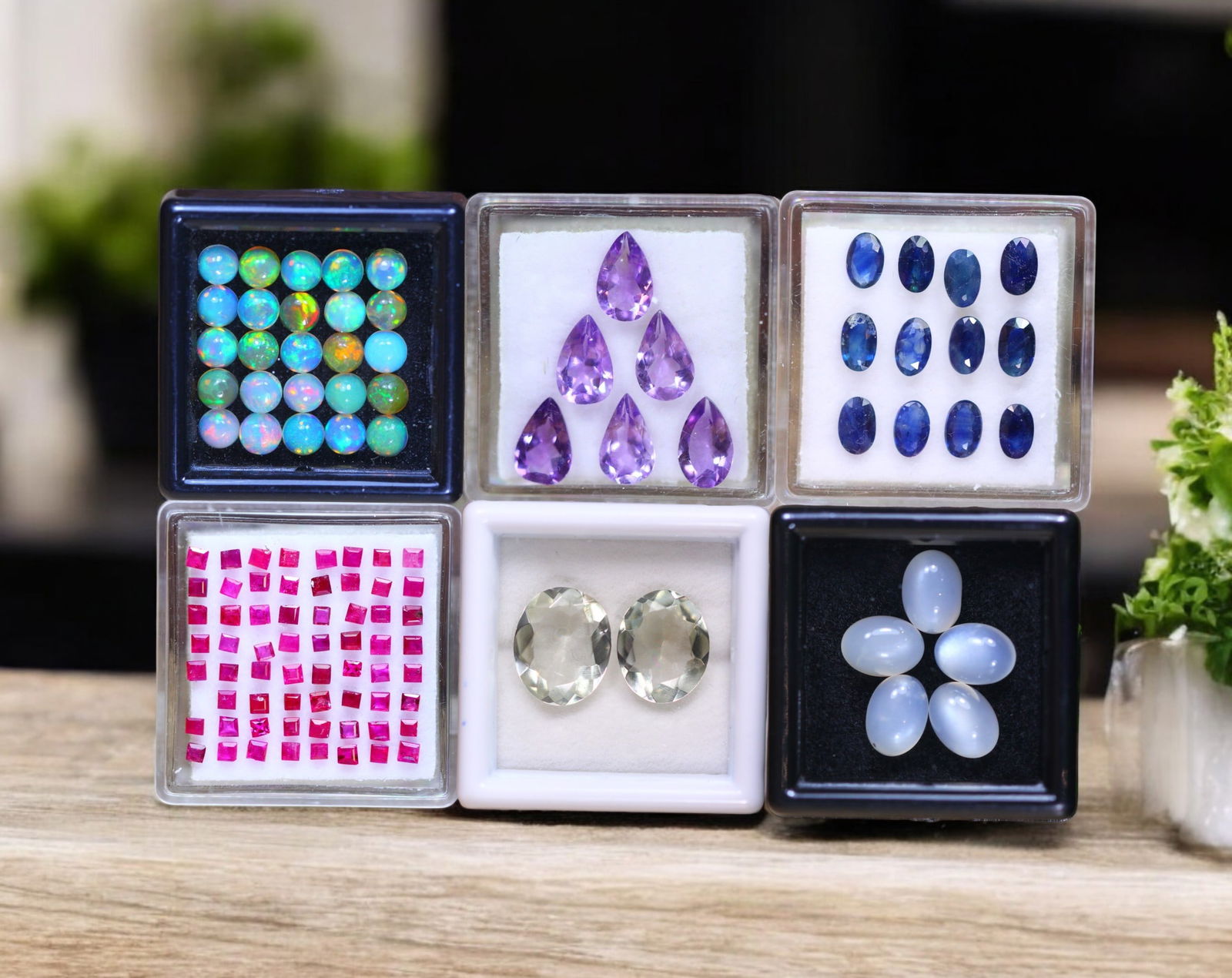 Celestial Balance - Amethyst, Moonstone, Green Amethyst, Sapphire, Ruby & Opal (1 of 1)