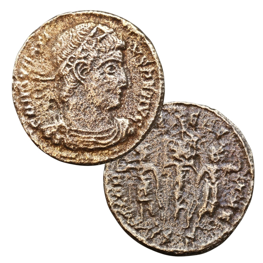 ANCIENT ROMAN EMPIRE: Ancient AE Bronze Coin Issue, 16mm: Issued during one of the most transformative epochs of the Roman Empire, this bronze coin embodies the endurance and adaptability of Roman statecraft across centuries. Its compact flan and timeworn su