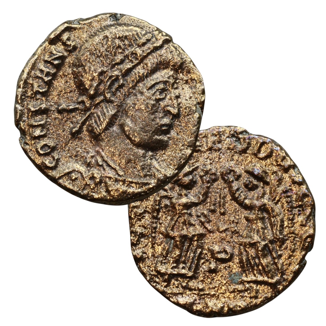 ANCIENT ROMAN EMPIRE: Ancient AE Bronze Coin Issue, 14mm: Issued during one of the most transformative epochs of the Roman Empire, this bronze coin embodies the endurance and adaptability of Roman statecraft across centuries. Its compact flan and timeworn su