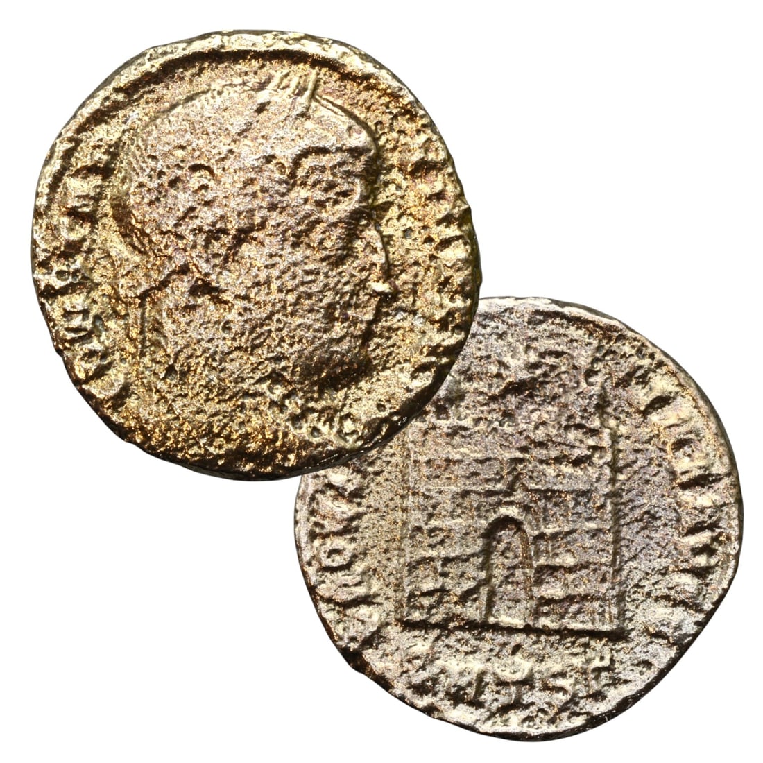 ANCIENT ROMAN EMPIRE: Ancient AE Bronze Coin Issue, 18mm: Issued during one of the most transformative epochs of the Roman Empire, this bronze coin embodies the endurance and adaptability of Roman statecraft across centuries. Its compact flan and timeworn su