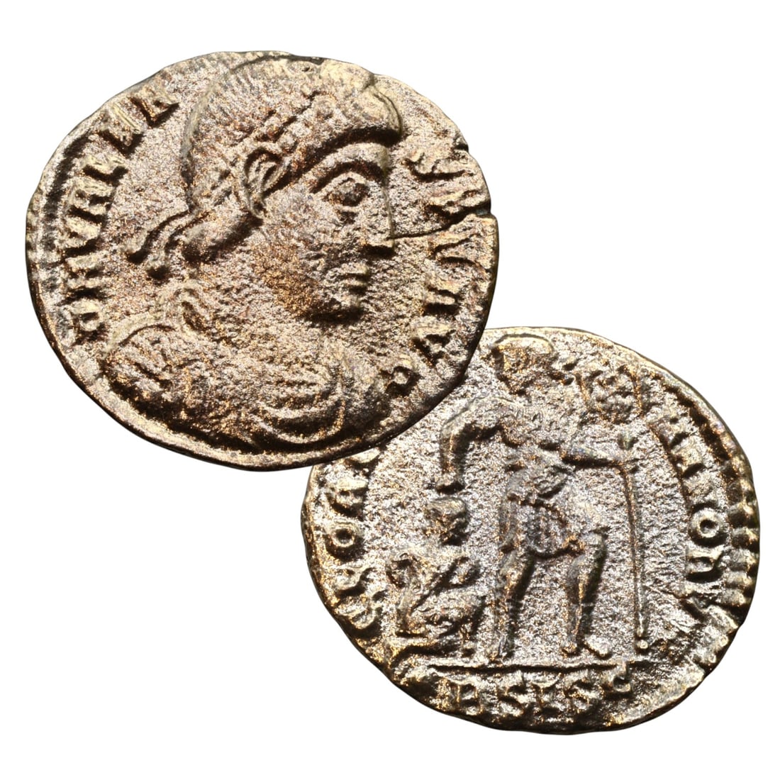 ANCIENT ROMAN EMPIRE: Ancient AE Bronze Coin Issue, 18mm: Issued during one of the most transformative epochs of the Roman Empire, this bronze coin embodies the endurance and adaptability of Roman statecraft across centuries. Its compact flan and timeworn su