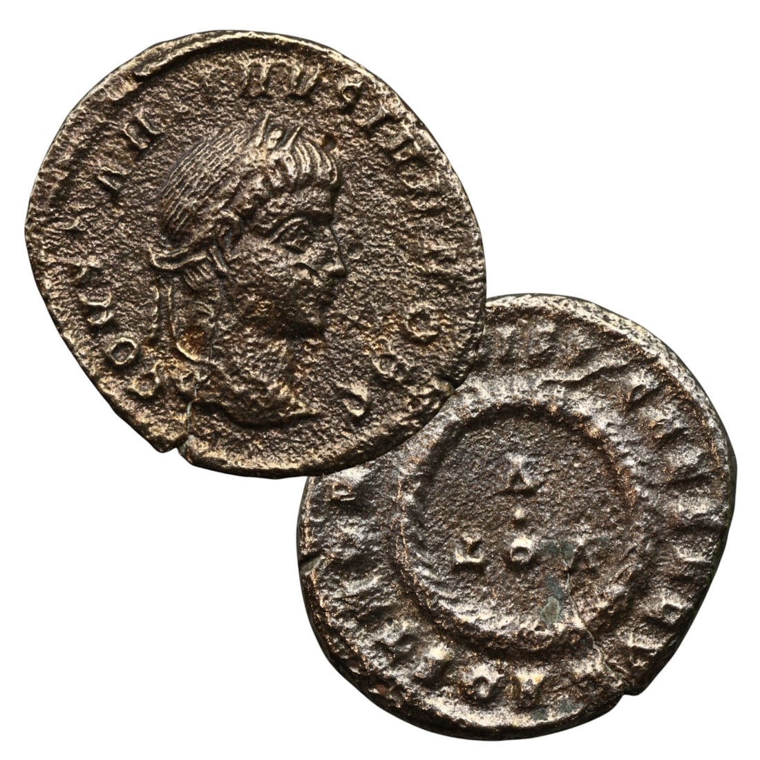ANCIENT ROMAN EMPIRE: Ancient AE Bronze Coin Issue, 19mm: Issued during one of the most transformative epochs of the Roman Empire, this bronze coin embodies the endurance and adaptability of Roman statecraft across centuries. Its compact flan and timeworn su
