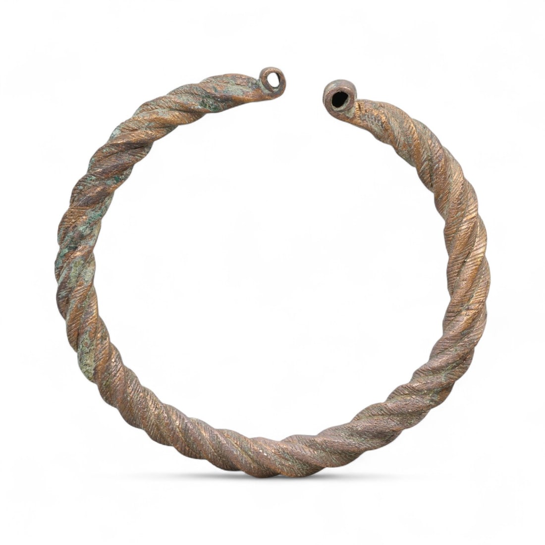 Ancient Celtic Twisted Spiral Rod Bronze Bracelet, c. 3rd-1st Century BCE (1 of 2)