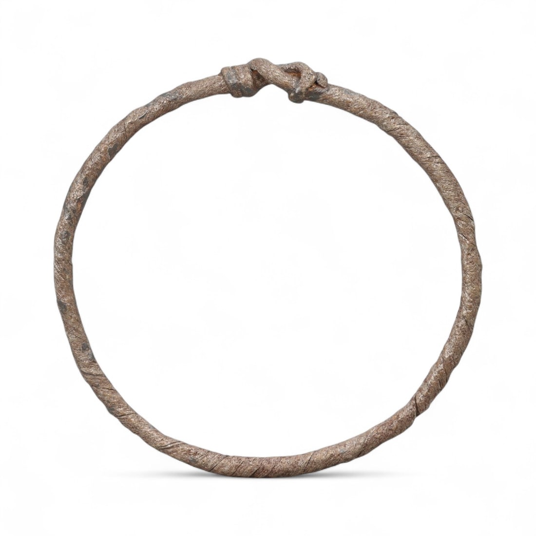 Ancient Viking Twisted Knotwork Iron Bracelet, c. 9th-11th Century CE (1 of 2)