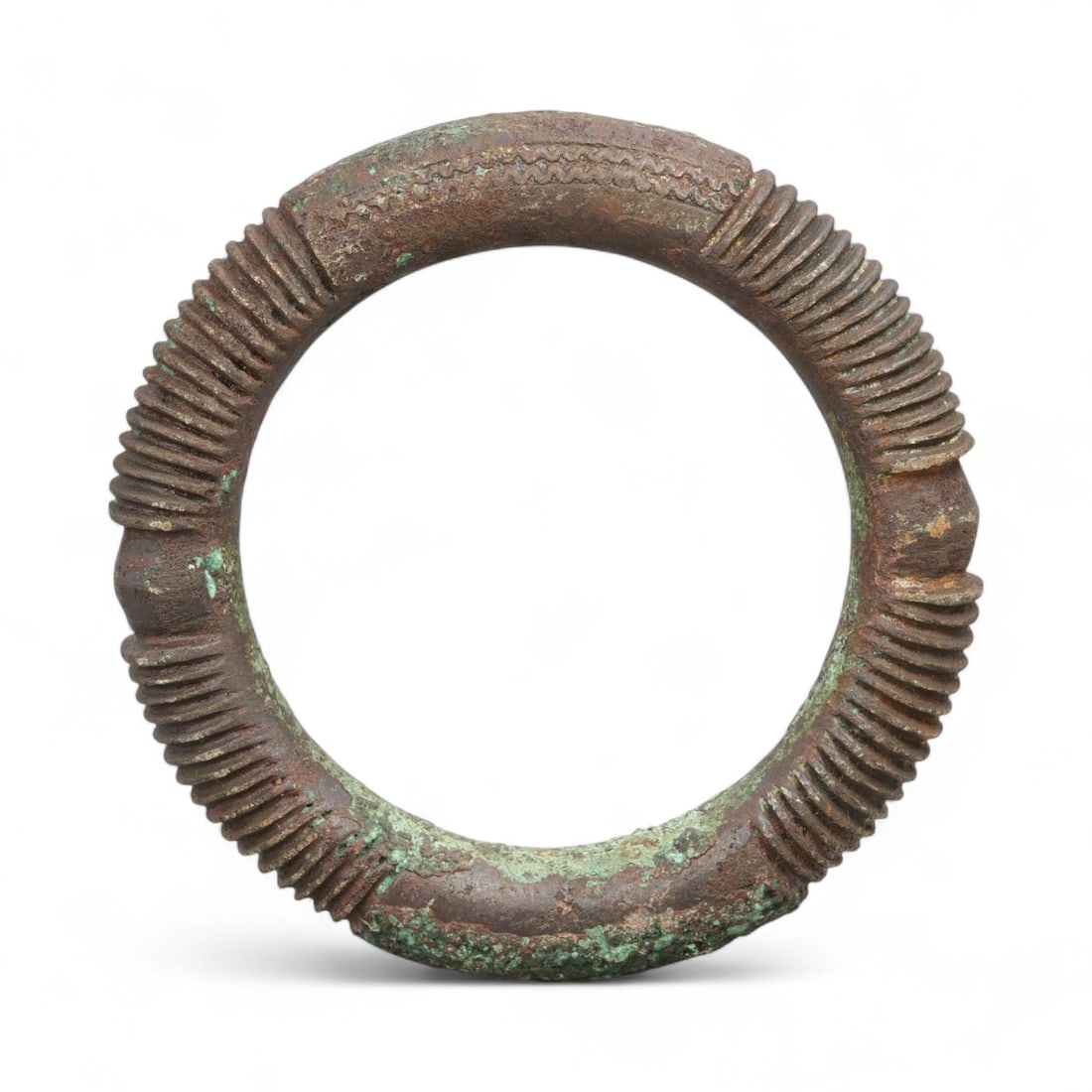 Ancient Celtic Spiraled Ribbed Bronze Currency Bracelet, c. 1st Millennium BCE (1 of 2)