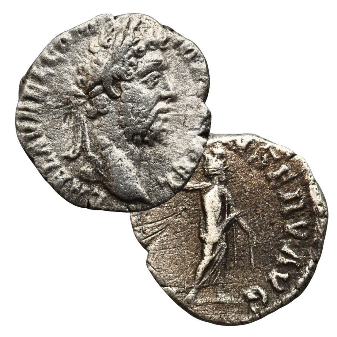 Ancient Roman Silver Denarius of Emperor Marcus Aurelius, c. 161-180 CE: This distinguished silver denarius, struck during the reign of Marcus Aurelius, exemplifies the refined imperial coinage of the Roman High Empire. Measuring approximately 17 mm (0.67 inches) in diamet