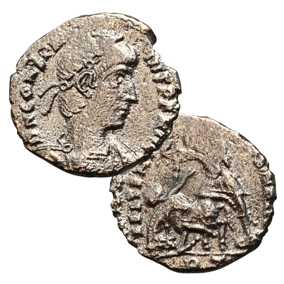 Ancient Roman Constantius II Fallen Horseman Bronze AE2 Coin, c. 337-361 CE (1 of 3)