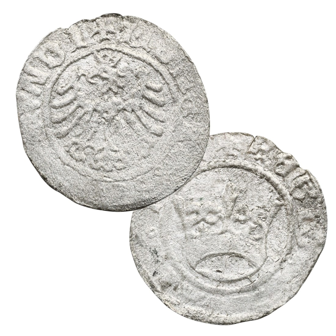 Polish Royal Half-Grosz of King Aleksander Jagiellonczyk, Silver Coin, Krakow Mint, 1501-1506: This remarkable half-grosz coin was minted under the reign of King Aleksander Jagiellonczyk, Grand Duke of Lithuania and King of Poland from 1501 until his death in 1506. As a member of the illustriou
