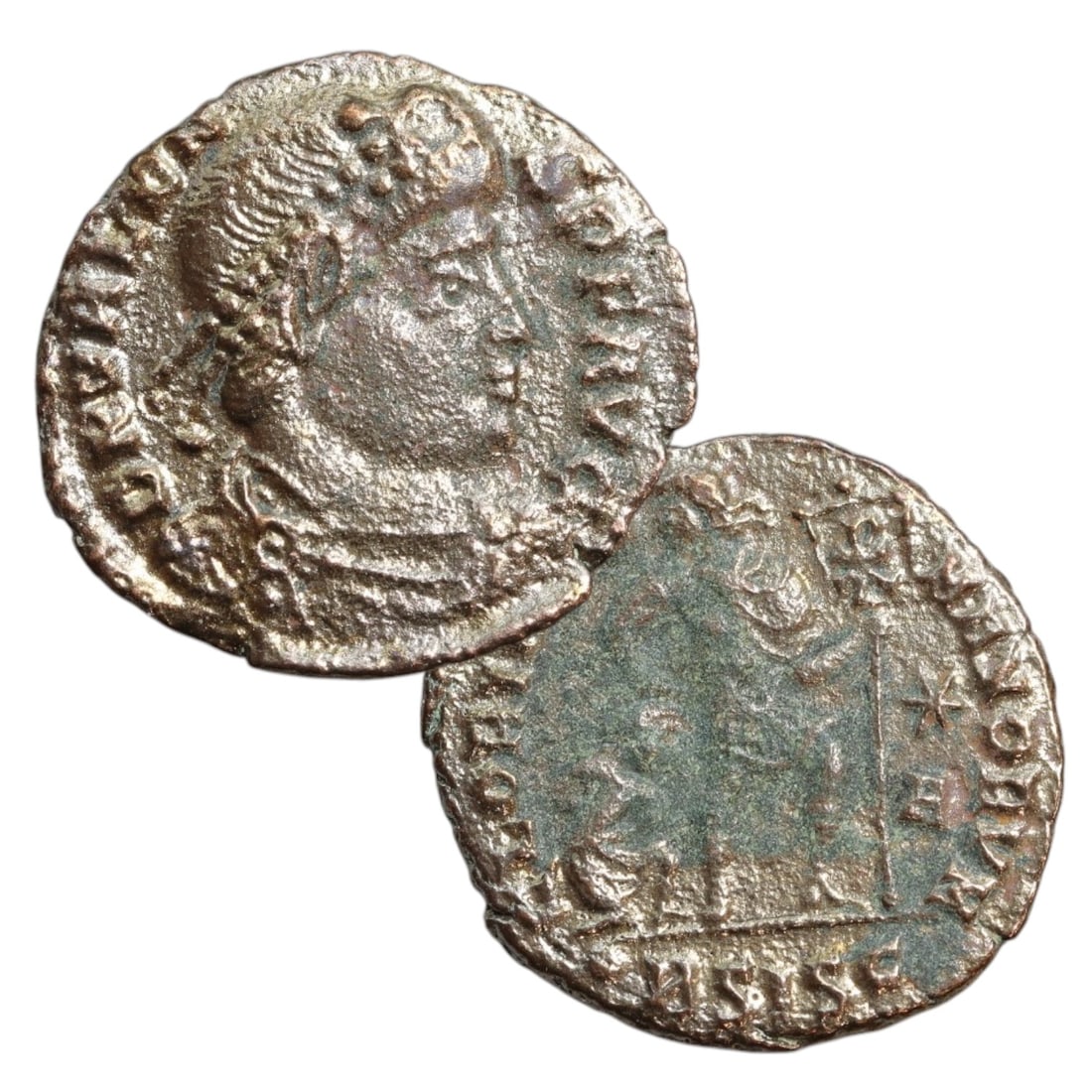 ANCIENT ROMAN EMPIRE: Ancient AE Bronze Coin Issue, 18mm: Issued during one of the most transformative epochs of the Roman Empire, this bronze coin embodies the endurance and adaptability of Roman statecraft across centuries. Its compact flan and timeworn su