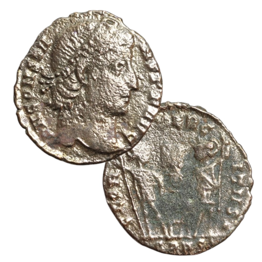ANCIENT ROMAN EMPIRE: Ancient AE Bronze Coin Issue, 16mm: Issued during one of the most transformative epochs of the Roman Empire, this bronze coin embodies the endurance and adaptability of Roman statecraft across centuries. Its compact flan and timeworn su