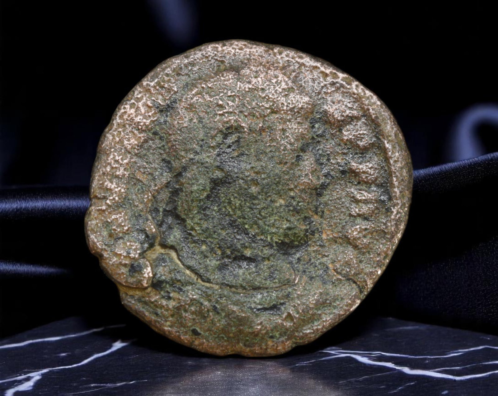 ROMAN EMPIRE: Ancient AE Coin Bronze Issue, 18mm: Issued during one of the most transformative epochs of the Roman Empire, this bronze coin embodies the endurance and adaptability of Roman statecraft across centuries. Its compact flan and timeworn su