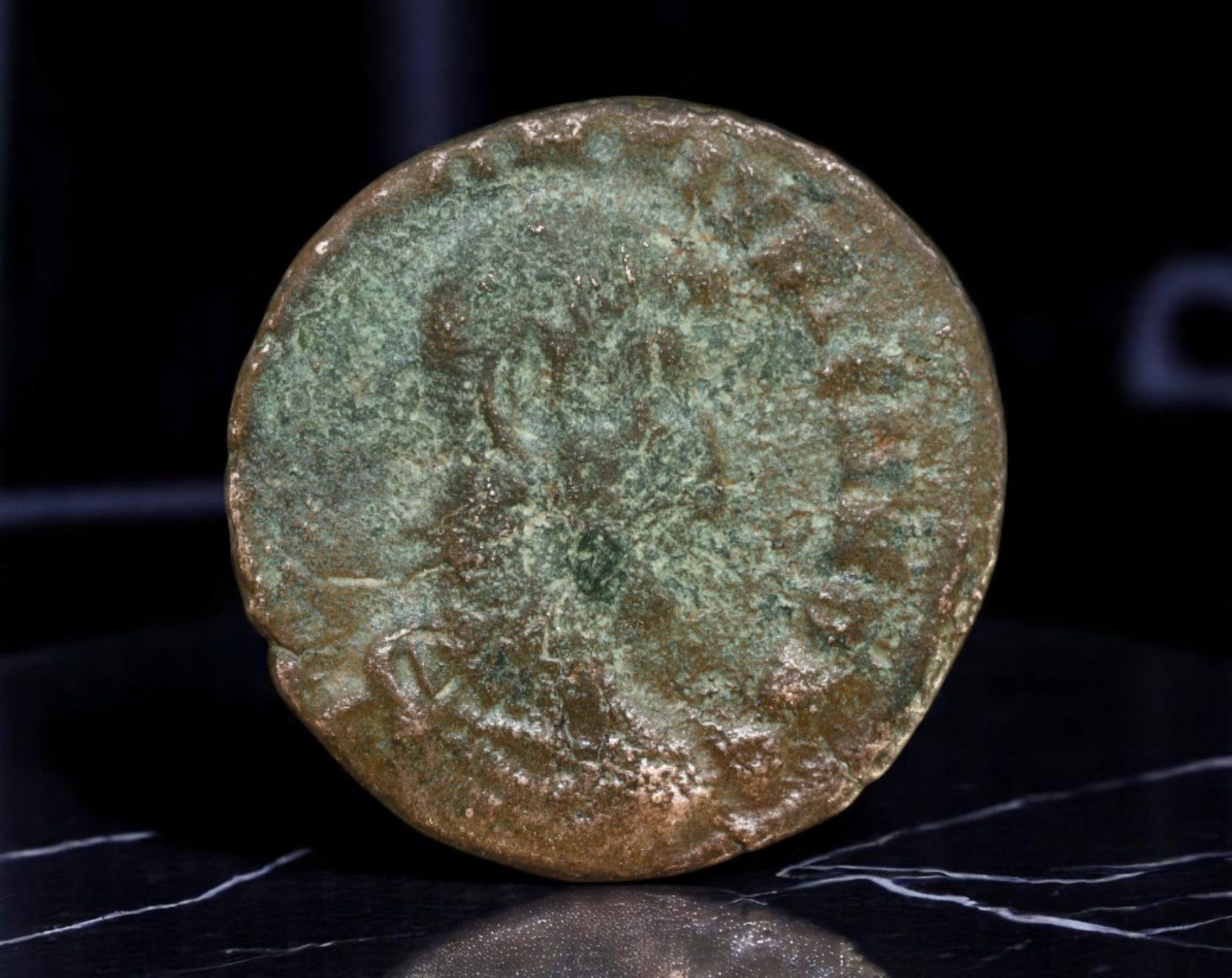 ROMAN EMPIRE: Ancient AE Coin Bronze Issue, 16mm: Issued during one of the most transformative epochs of the Roman Empire, this bronze coin embodies the endurance and adaptability of Roman statecraft across centuries. Its compact flan and timeworn su