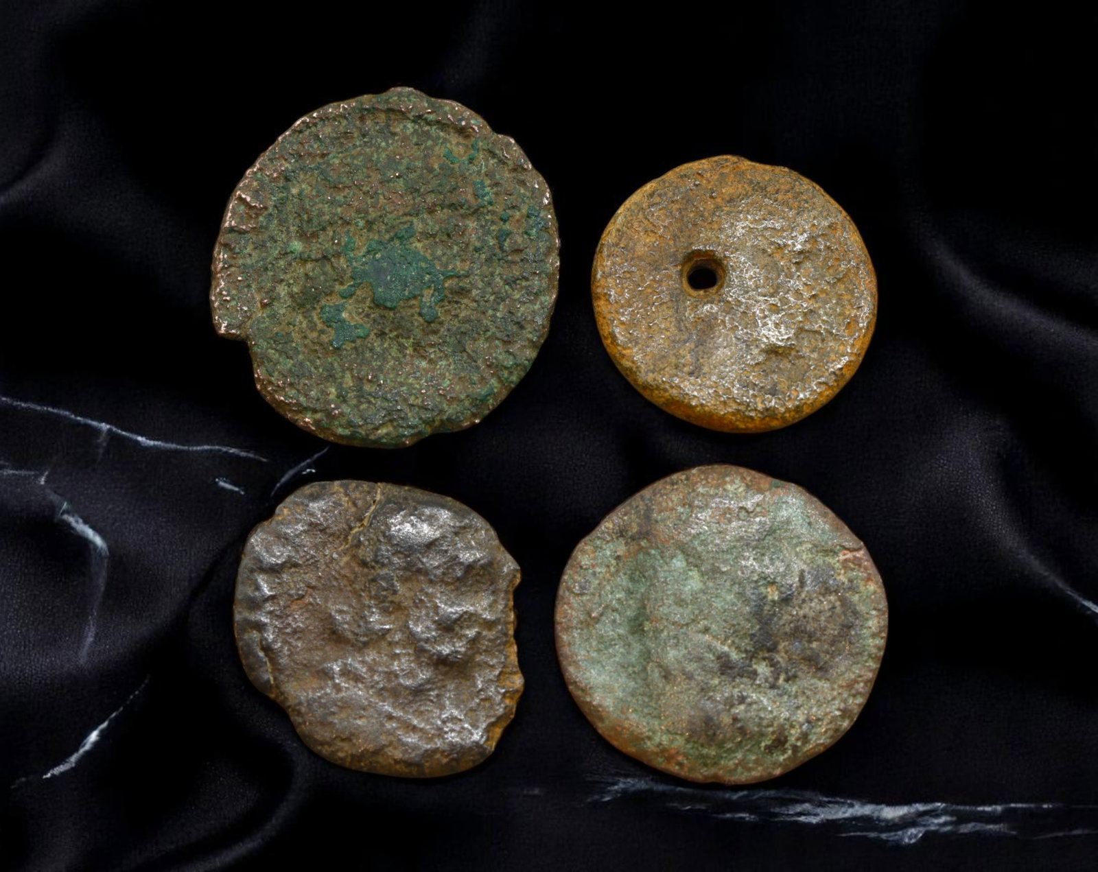 ROMAN EMPIRE: Imperial Circulation - Lot of 4 AE3 Bronze Coins, 1st-4th Century AD, 13-18mm (1 of 2)
