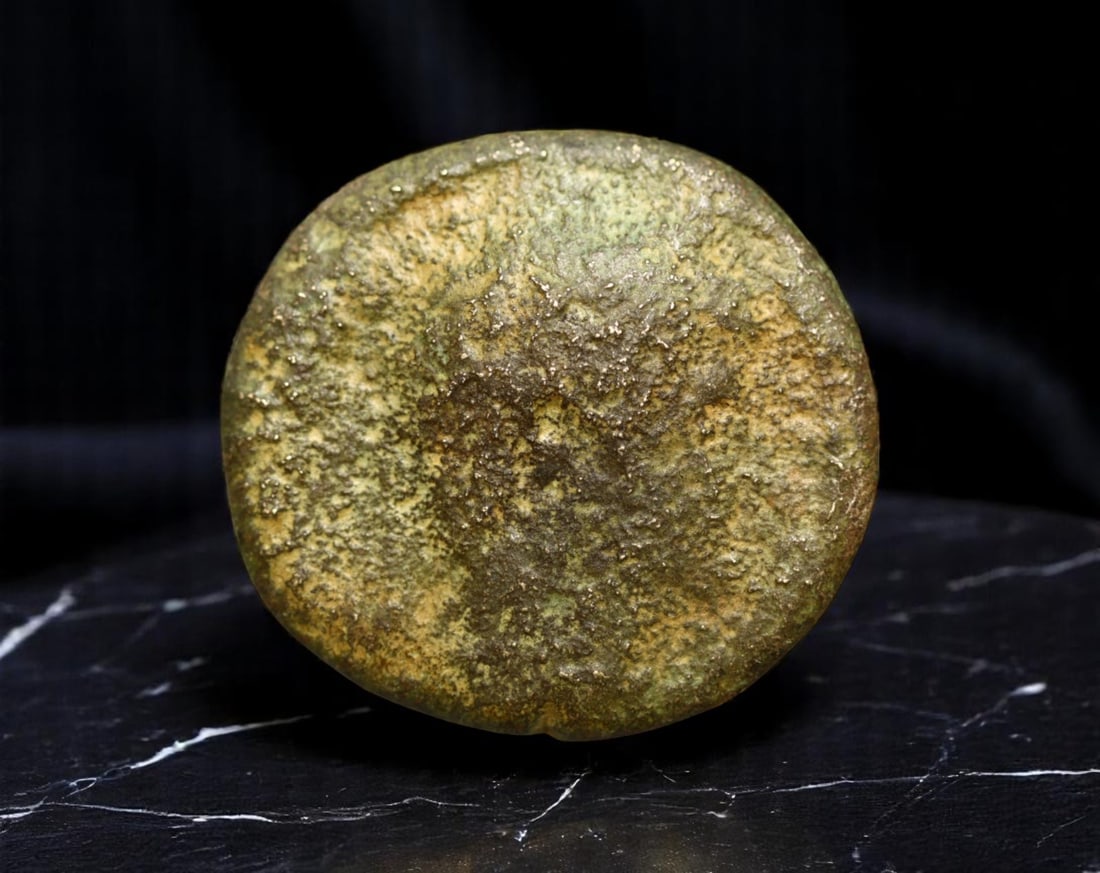 ROMAN EMPIRE: Ancient AE Coin Bronze Issue, 23mm: Issued during one of the most transformative epochs of the Roman Empire, this bronze coin embodies the endurance and adaptability of Roman statecraft across centuries. Its compact flan and timeworn su