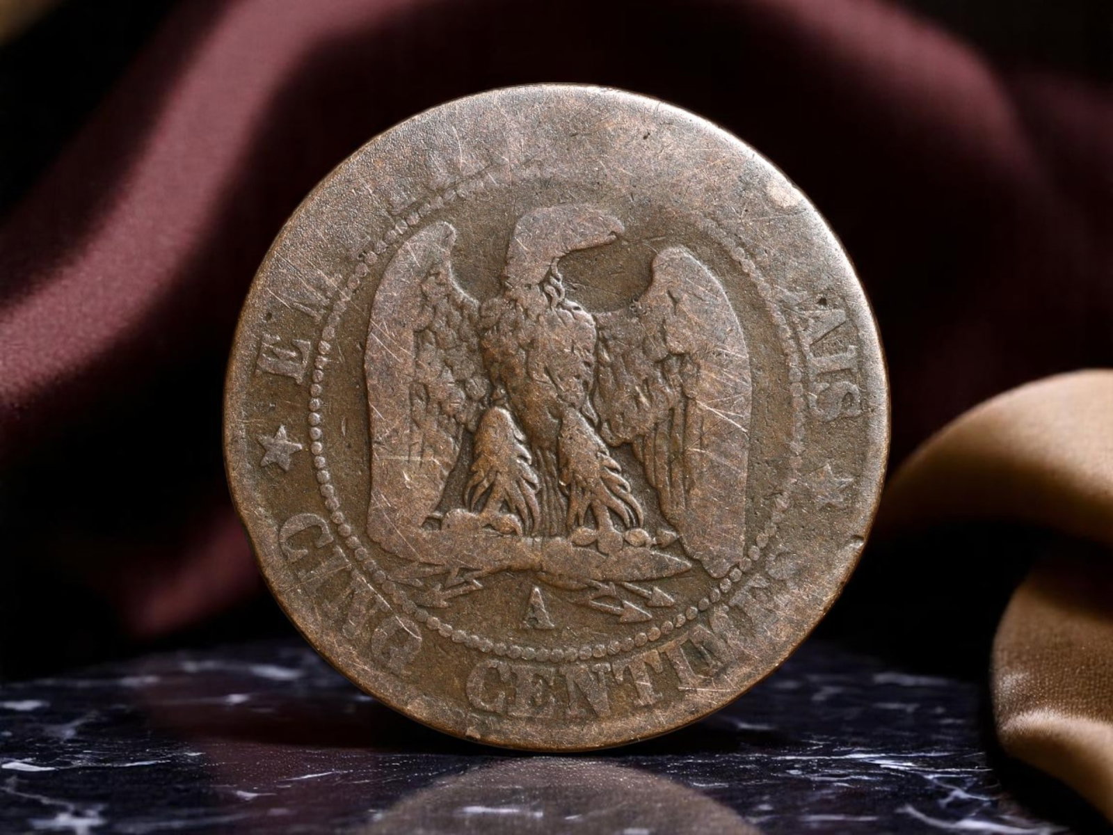 FRANCE: Napoleon III - Imperial Eagle and National Prestige 5 Centimes Coin, 1862 A Paris Mint, 25mm: Struck in the storied Paris Mint in 1862, this 5 Centimes coin from the Second French Empire encapsulates Napoleon III's imperial vision in both symbolism and scale. The obverse bears the laureate pro