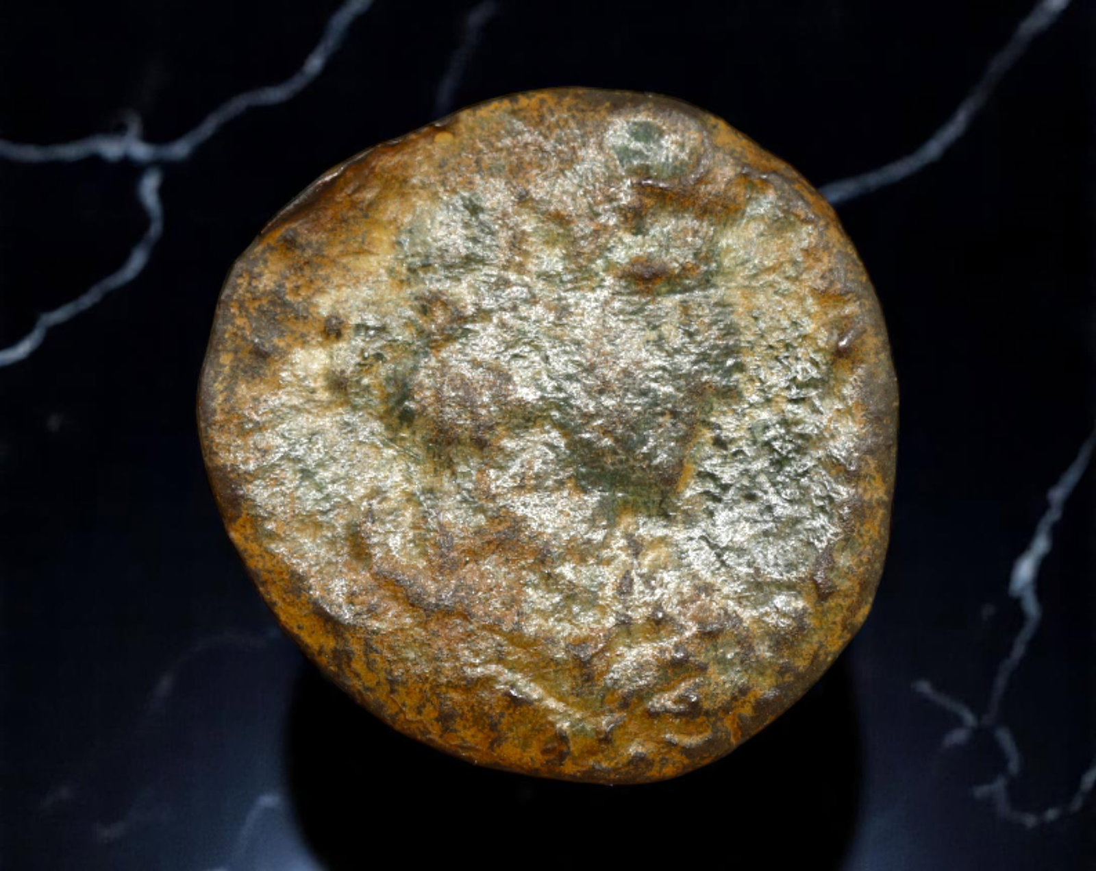 ROMAN EMPIRE: Ancient AE Coin Bronze Issue, 17mm: Issued during one of the most transformative epochs of the Roman Empire, this bronze coin embodies the endurance and adaptability of Roman statecraft across centuries. Its compact flan and timeworn su