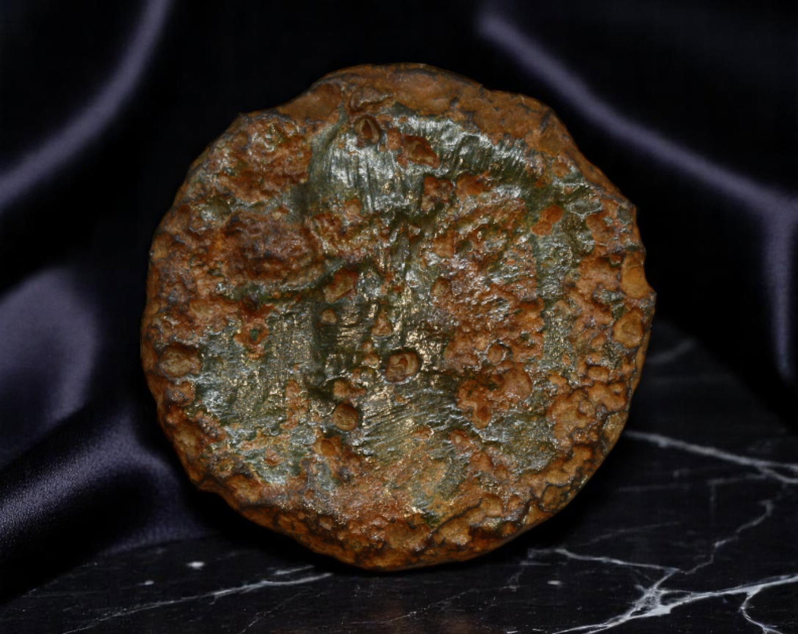 ROMAN EMPIRE: Ancient AE Coin Bronze Issue, 16mm: Issued during one of the most transformative epochs of the Roman Empire, this bronze coin embodies the endurance and adaptability of Roman statecraft across centuries. Its compact flan and timeworn su